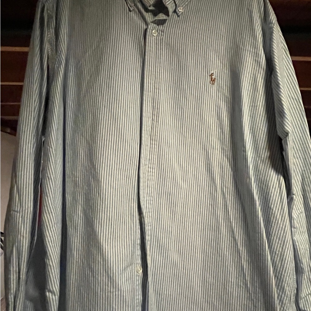 Ralph Lauren Men's Shirt with Green Stripes